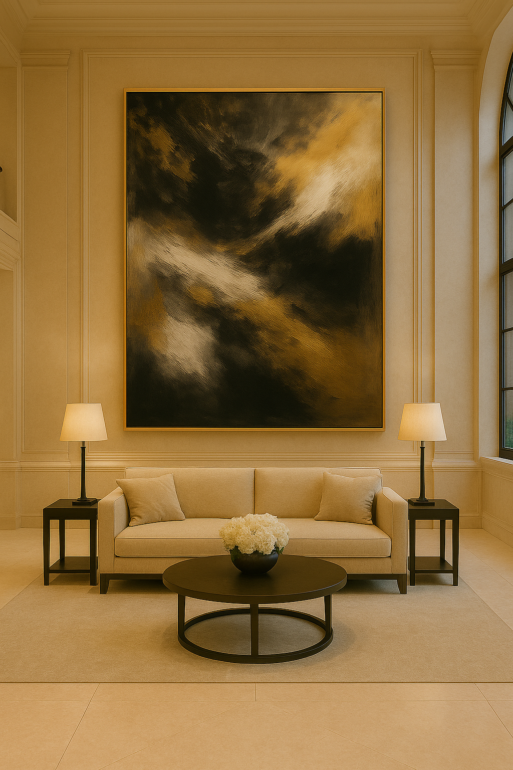 Emberborn — Luxury Black, Gold & Charcoal Abstract Fine Art