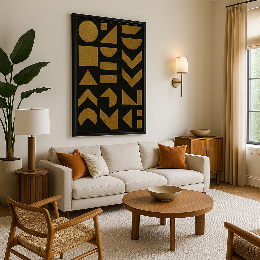 Golden Language — Abstract Geometric Fine Art Print (Limited Edition)