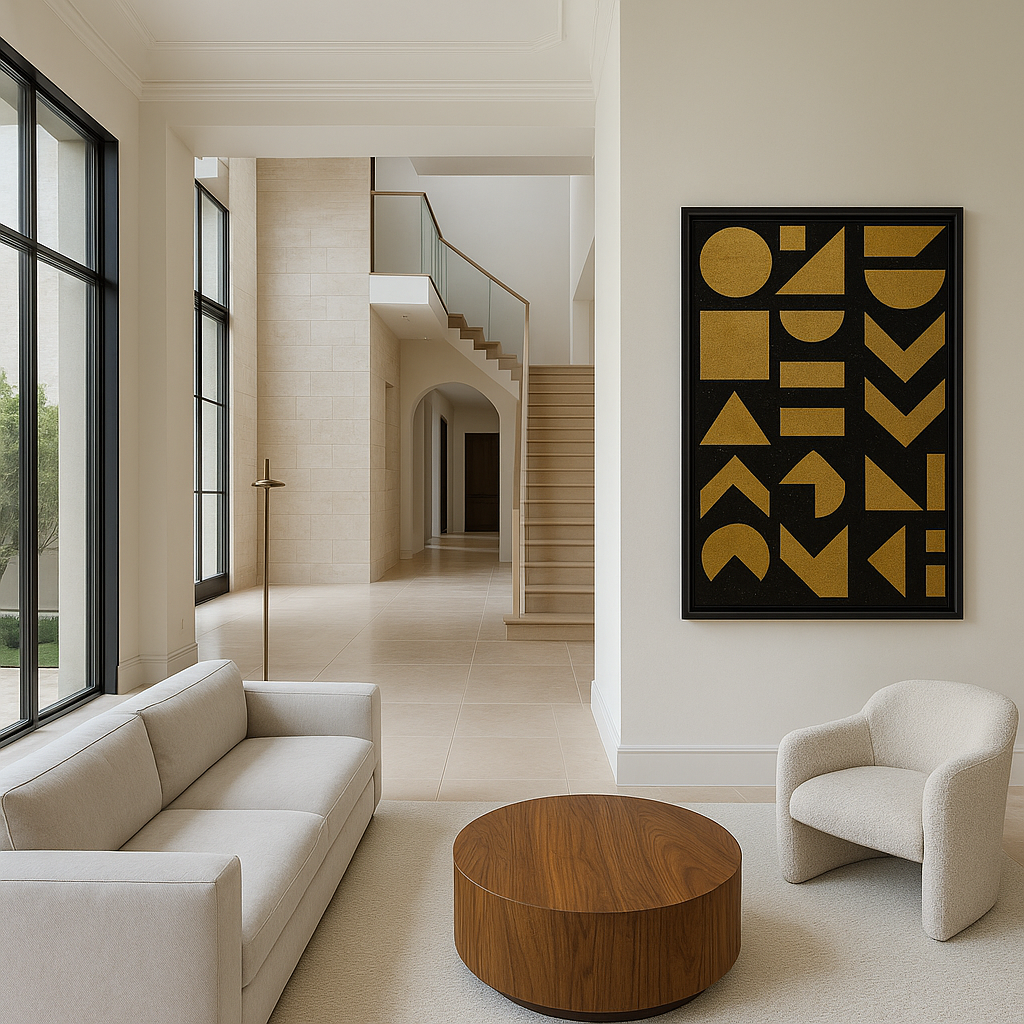 Golden Language — Abstract Geometric Fine Art Print (Limited Edition)