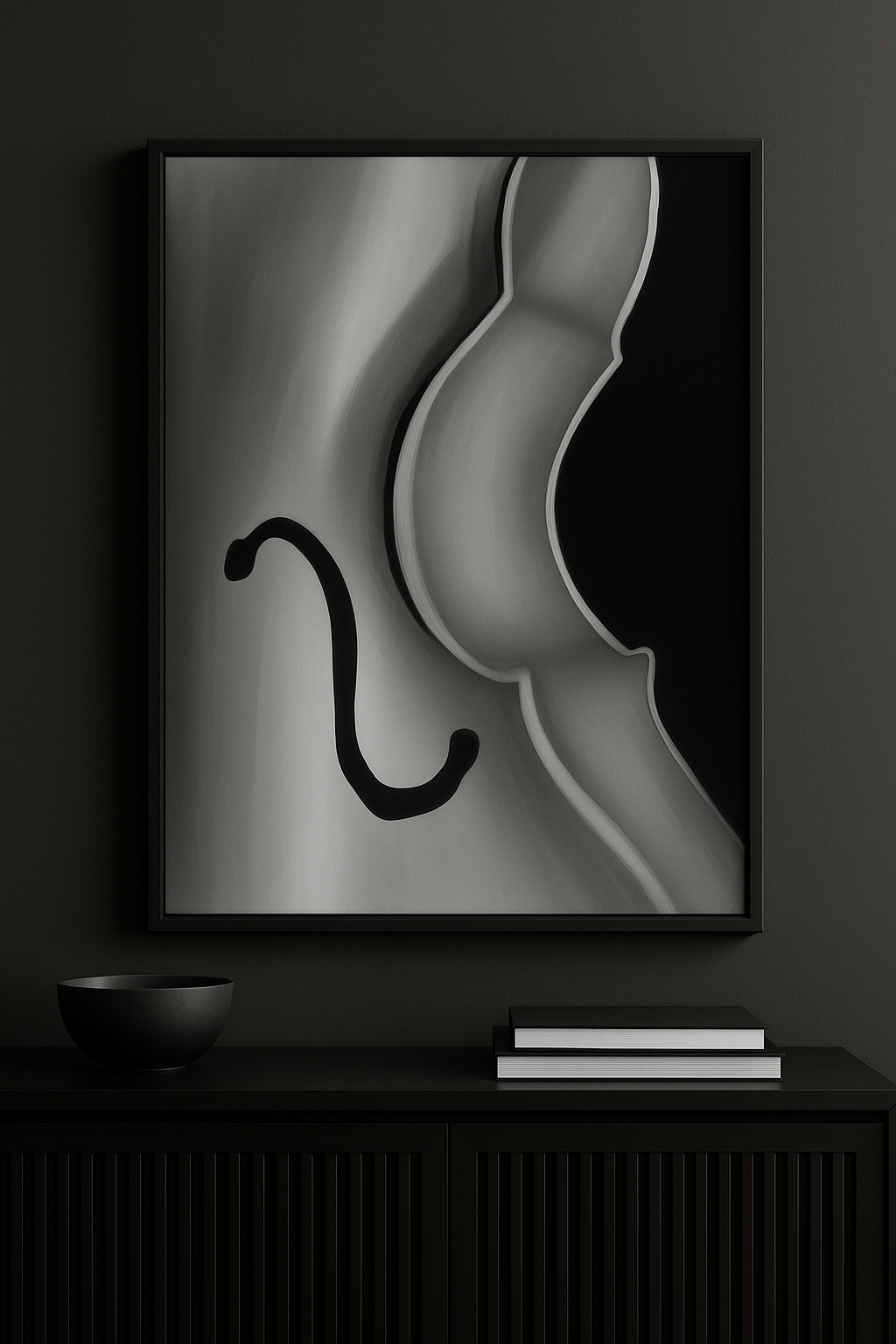 Silent Current — Limited Edition Abstract Noir Fine Art