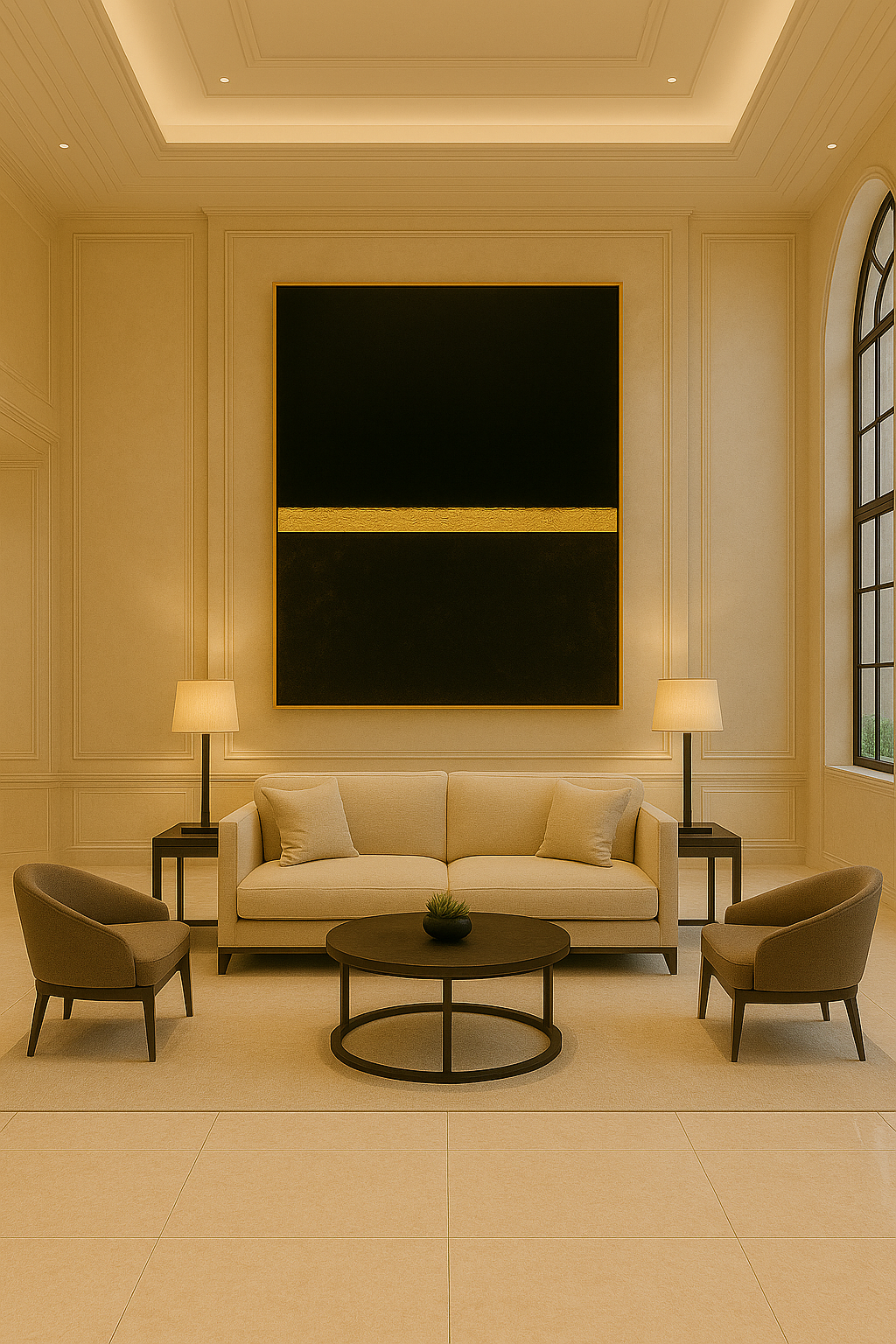 Golden Horizon — Luxury Black & Gold Minimalist Fine Art Print