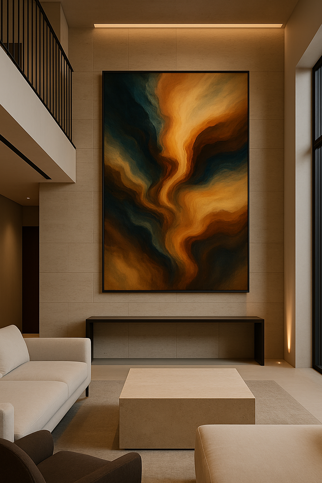 Golden Current — Executive Abstract in Ember & Night