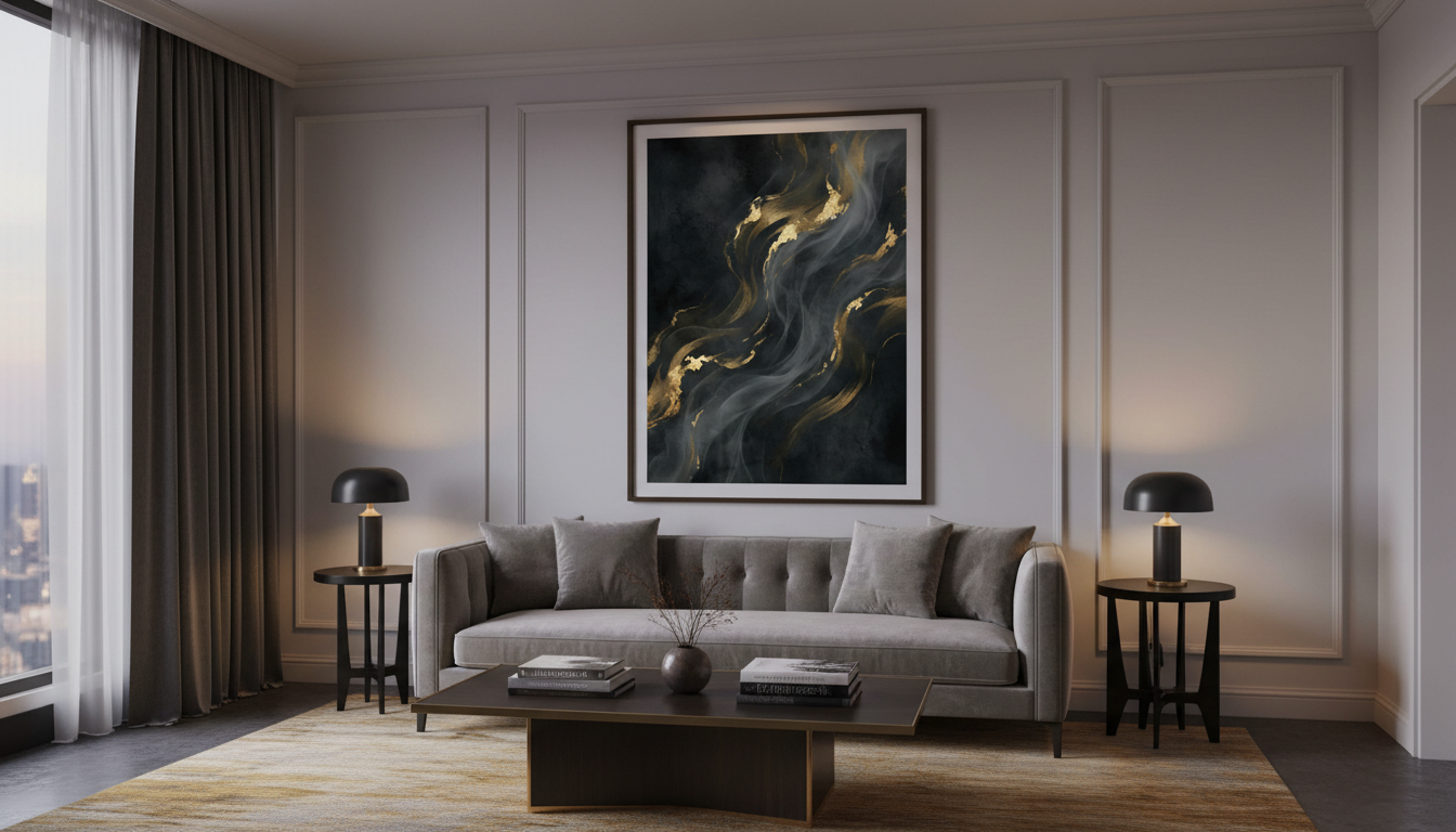 Veins of Silence — Limited Edition Black & Gold Abstract