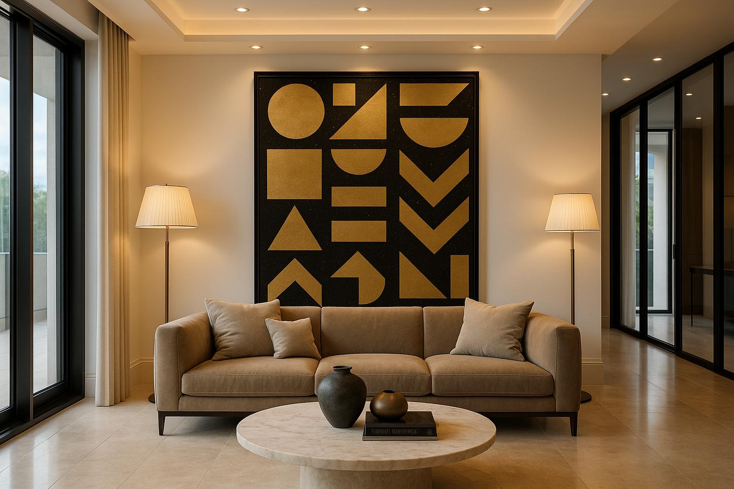Golden Language — Abstract Geometric Fine Art Print (Limited Edition)