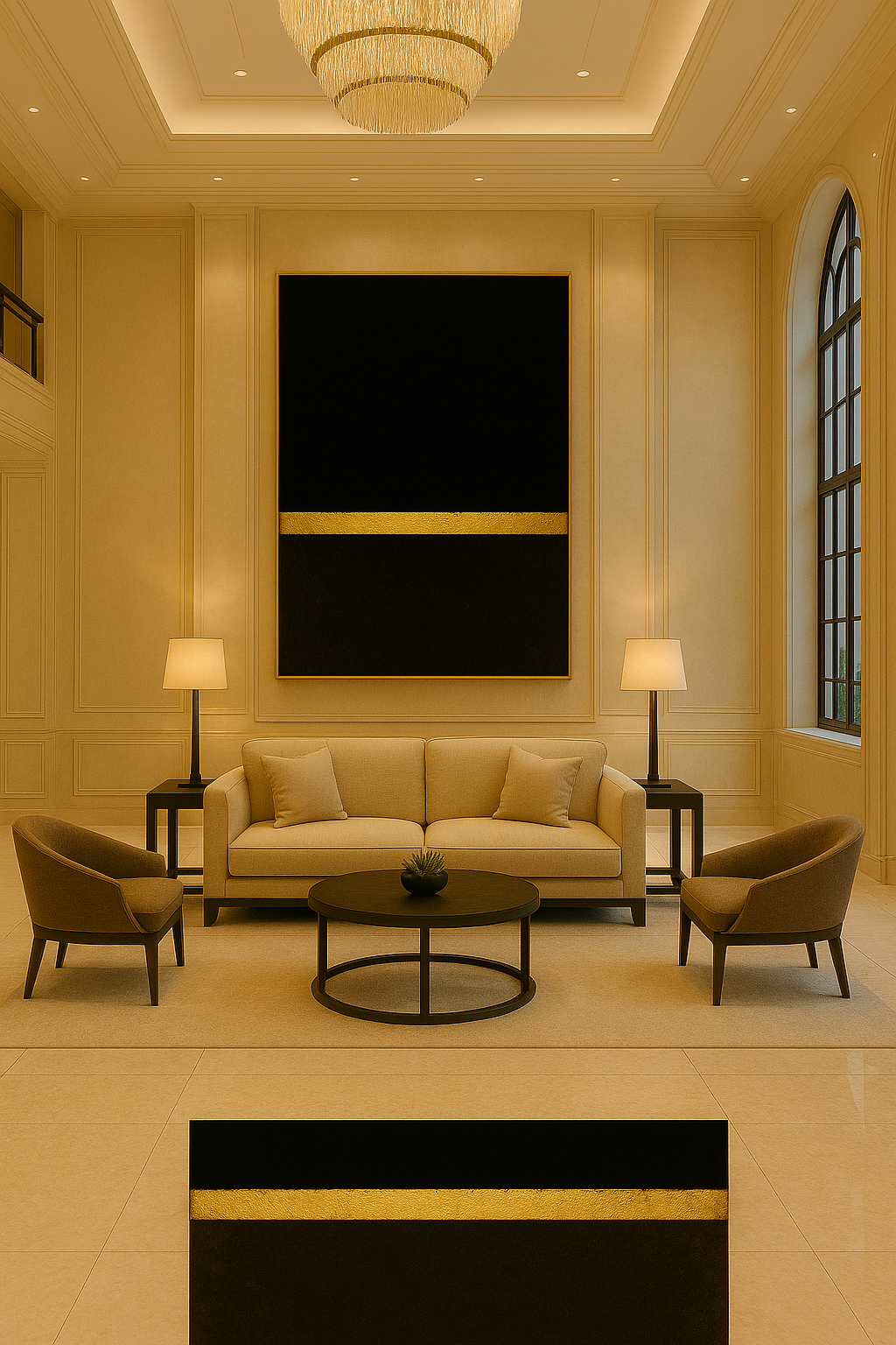 Golden Horizon — Luxury Black & Gold Minimalist Fine Art Print