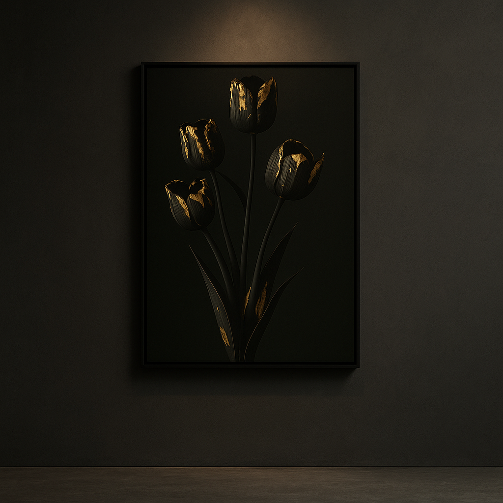 Gilded Stillness — Noir Botanical No. I