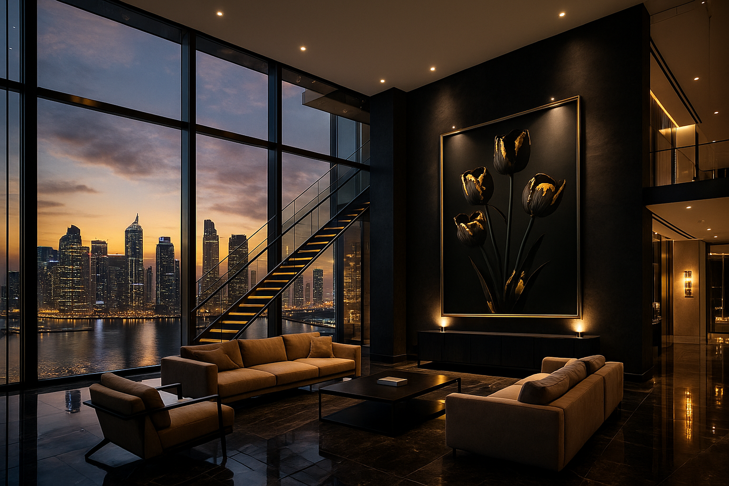 Gilded Stillness — Limited Edition Noir Botanical Masterwork