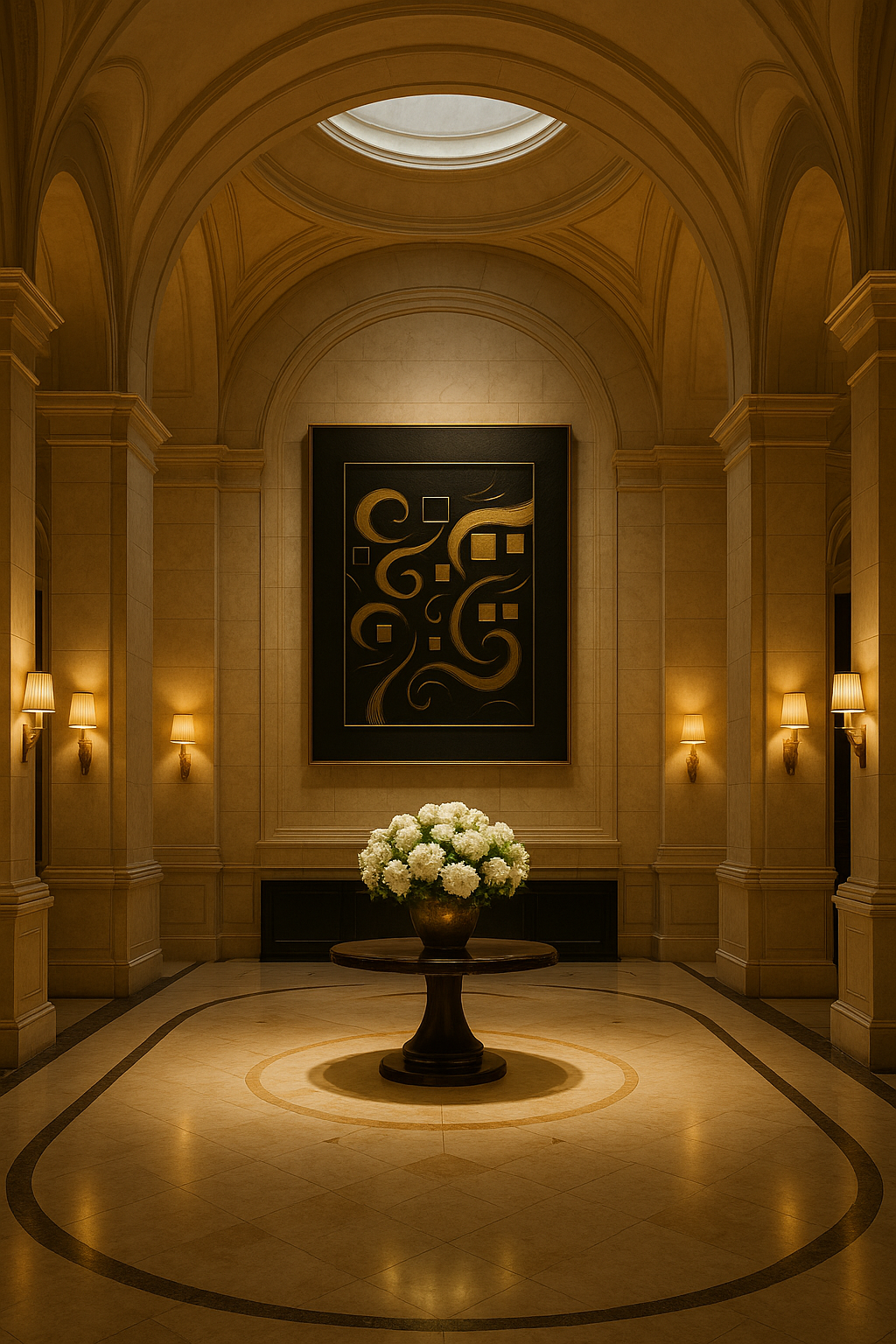 “Gilded Constellations” — Luxury Black & Gold Abstract Art