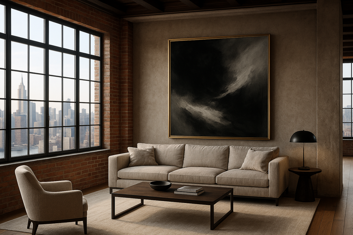 Golden Fracture — Luxury Black, White & Gold Abstract Fine Art