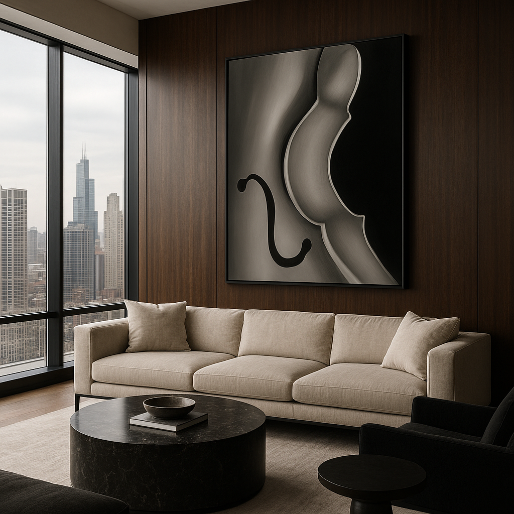 Silent Current — Limited Edition Abstract Noir Fine Art