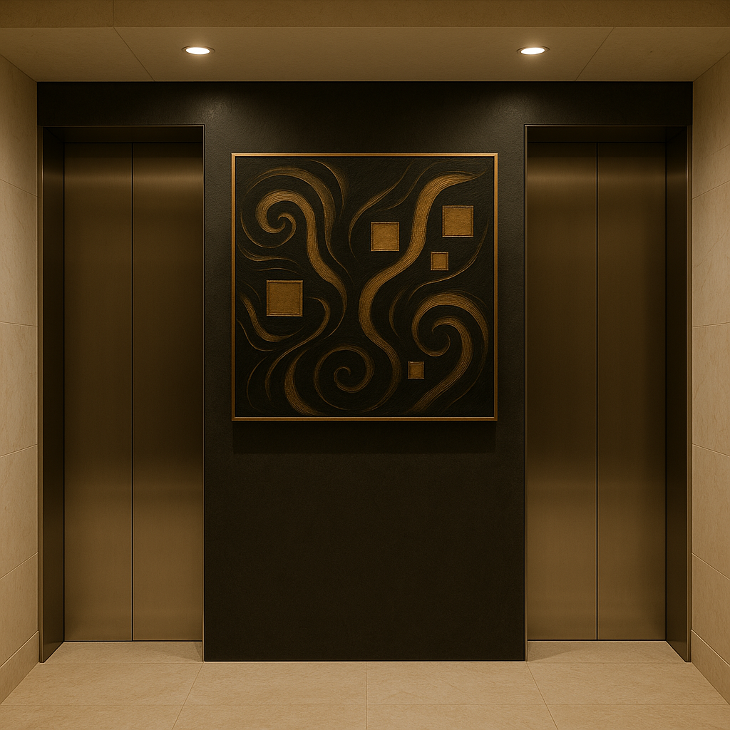 “Gilded Constellations” — Luxury Black & Gold Abstract Art