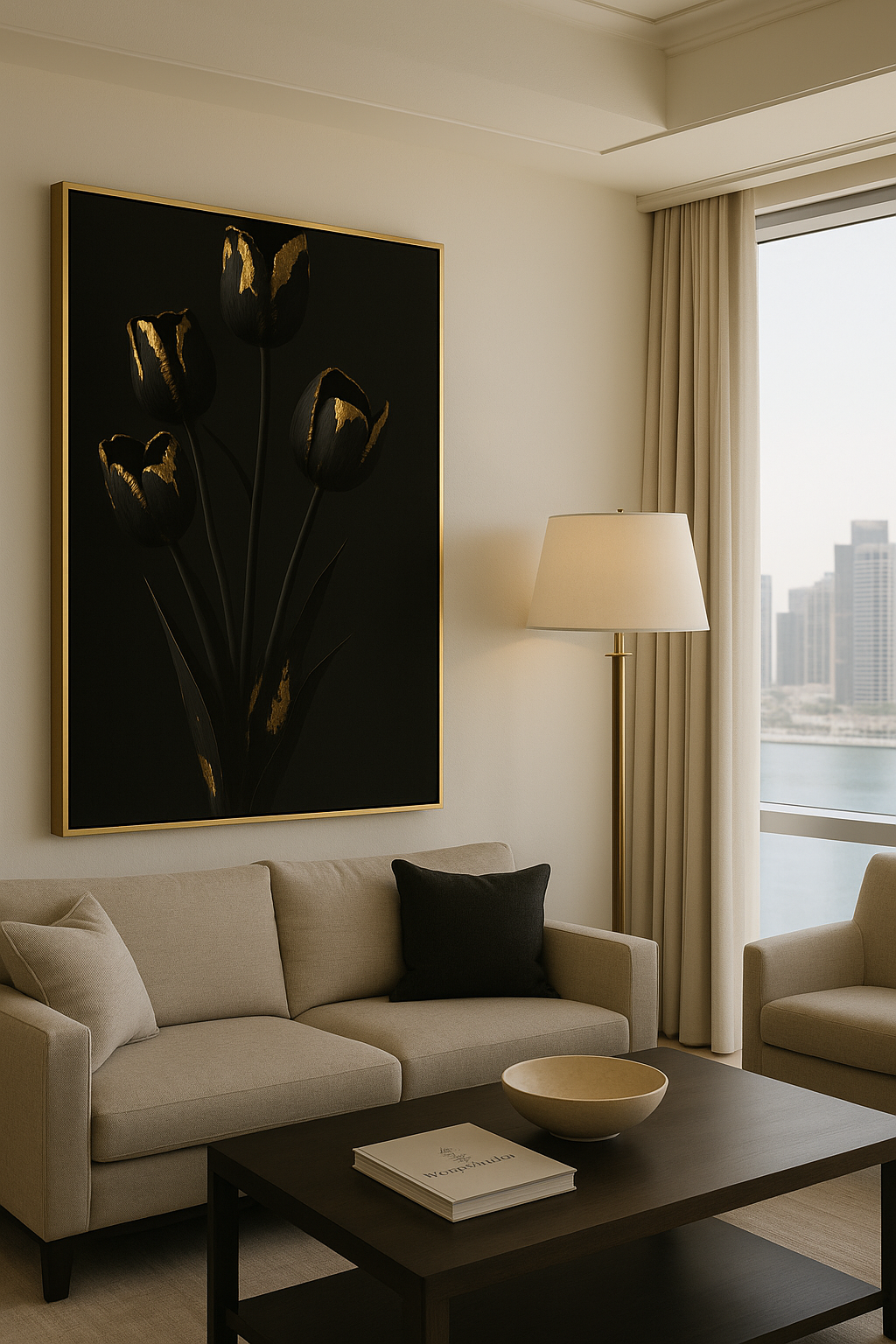 Gilded Stillness — Limited Edition Noir Botanical Masterwork