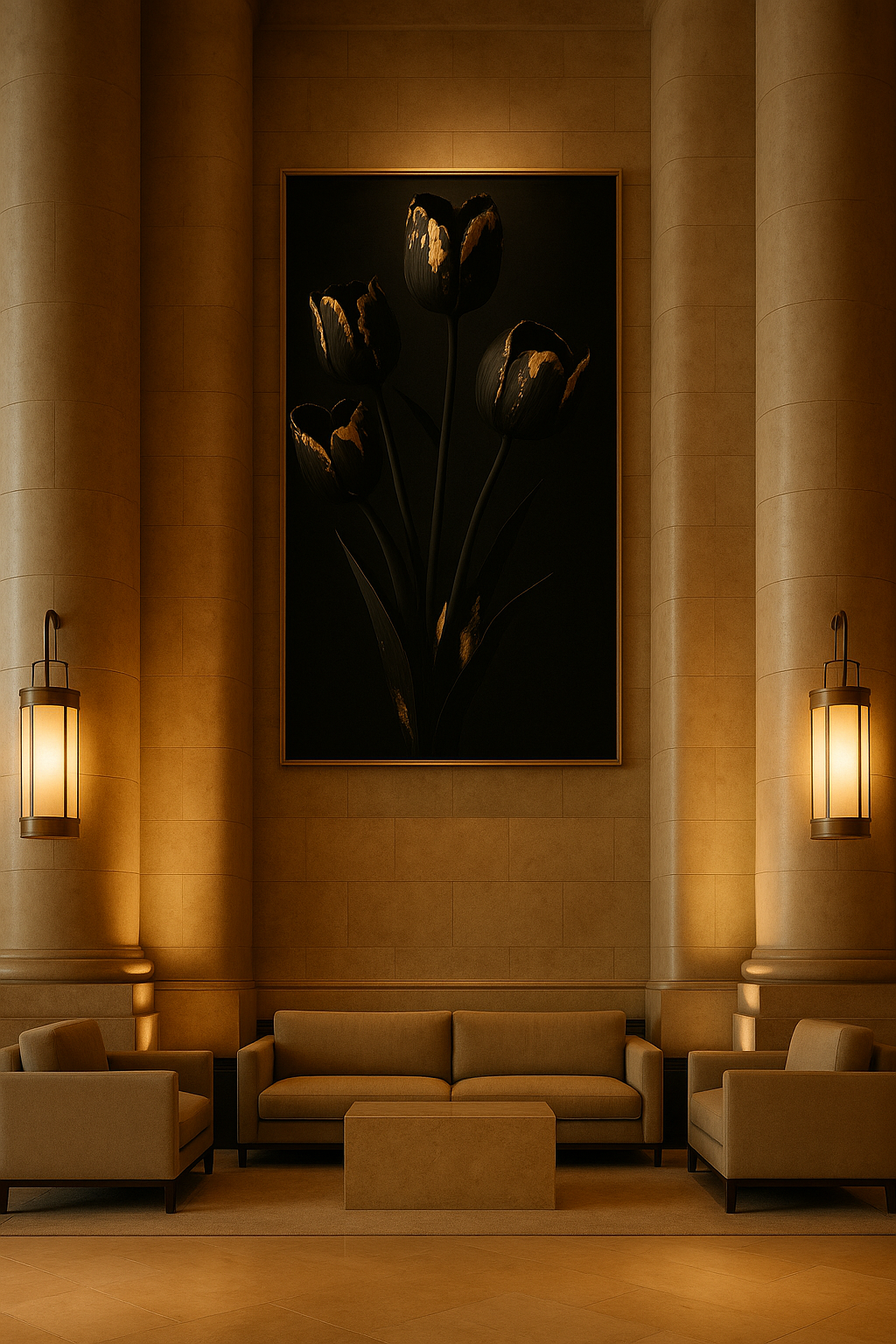 Gilded Stillness — Noir Botanical No. I