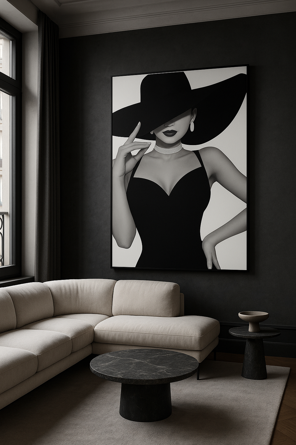 Veiled Allure — Noir Elegance in Black & White