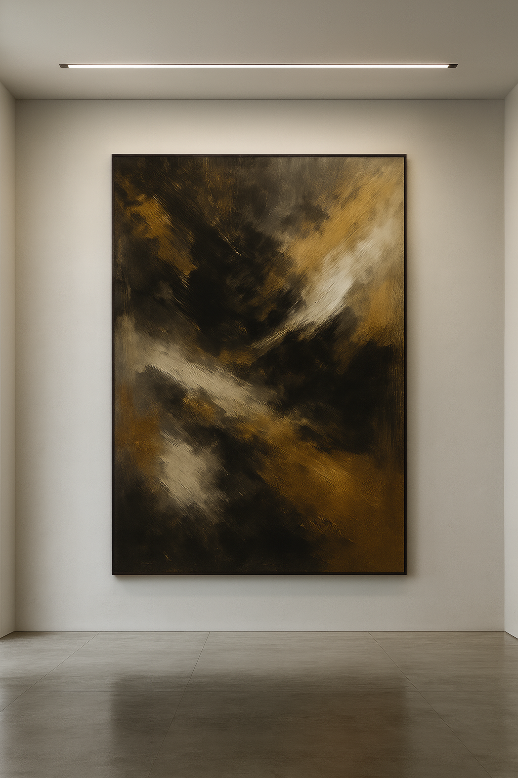 Emberborn — Luxury Black, Gold & Charcoal Abstract Fine Art