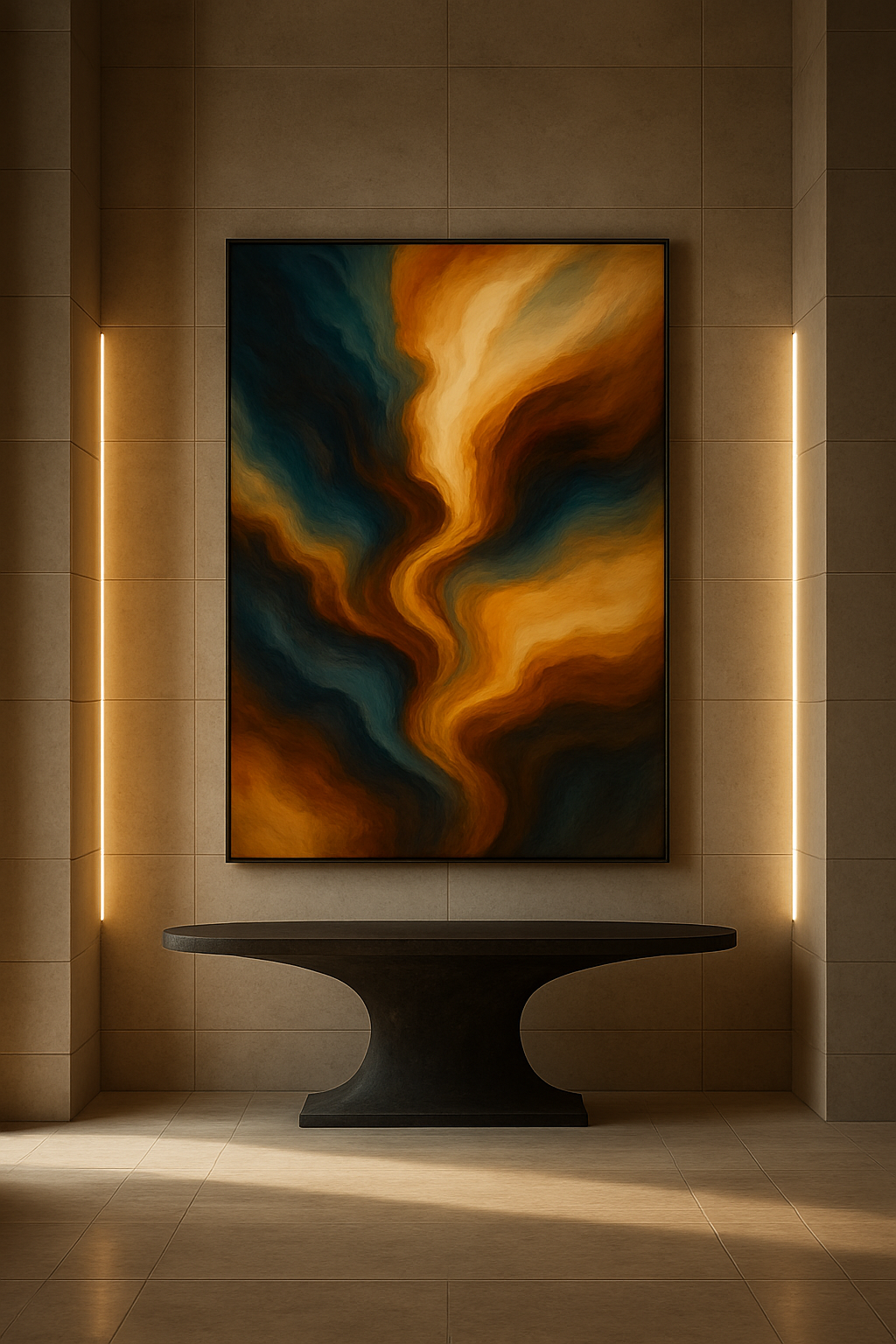 Golden Current — Executive Abstract in Ember & Night