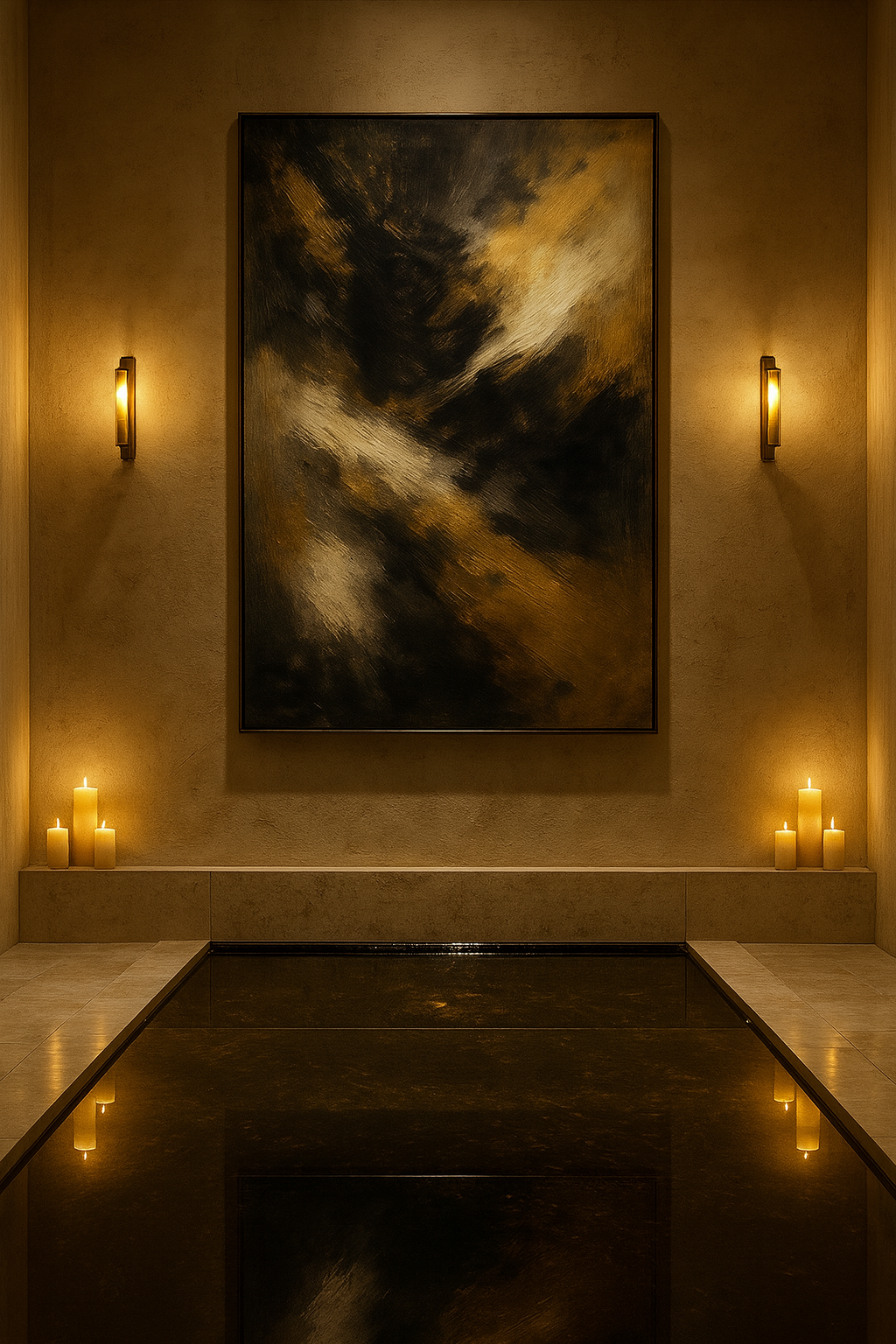 Emberborn — Luxury Black, Gold & Charcoal Abstract Fine Art