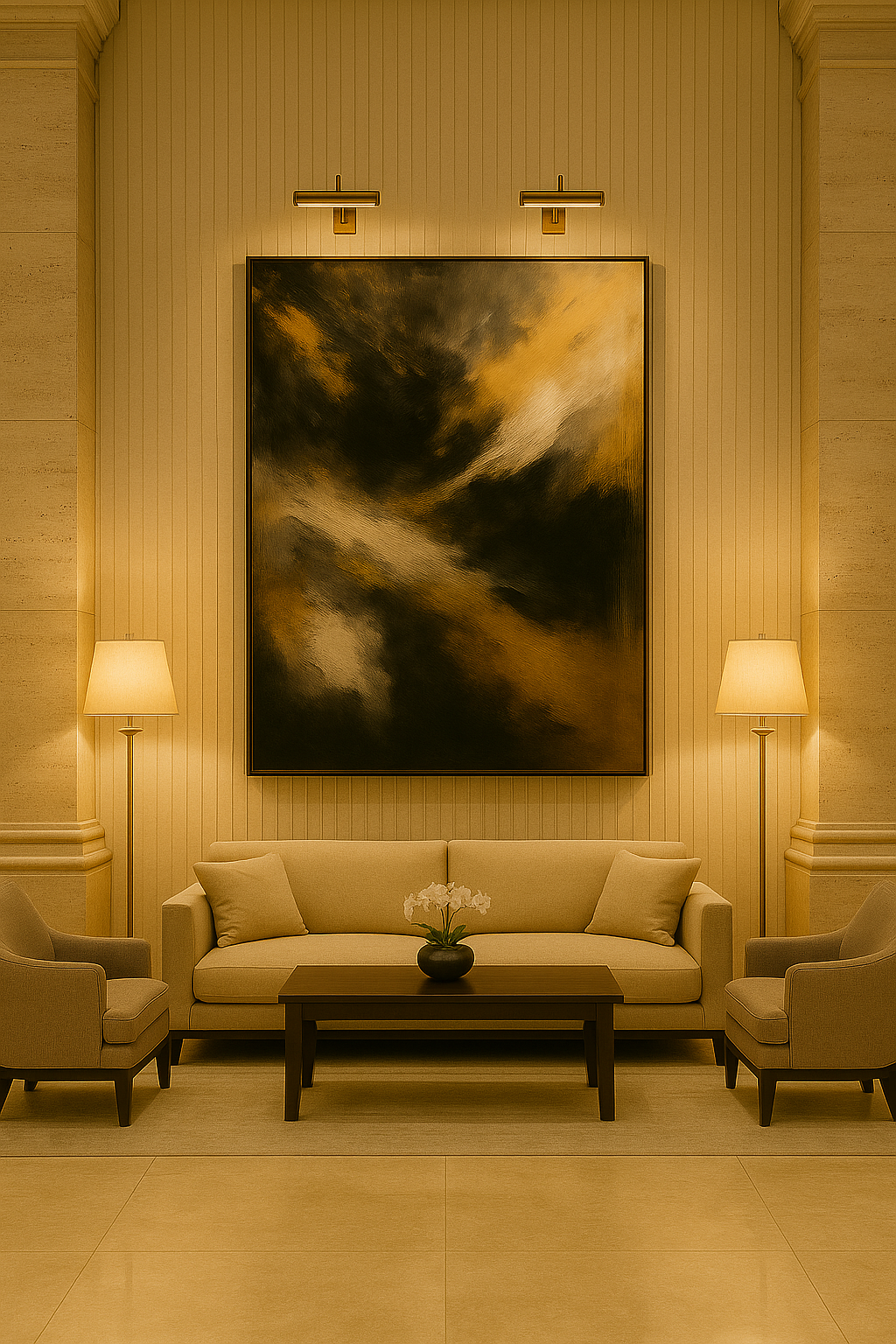 Emberborn — Luxury Black, Gold & Charcoal Abstract Fine Art