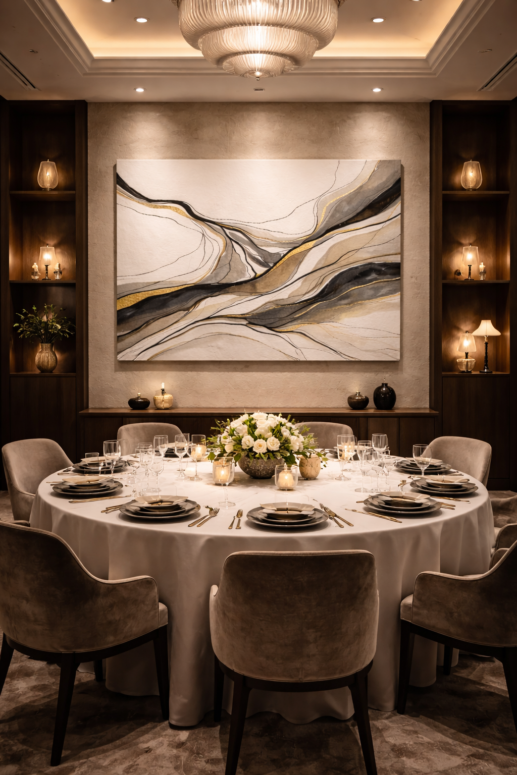 Whispered Meridian — Limited Edition Neutral & Gold Abstract