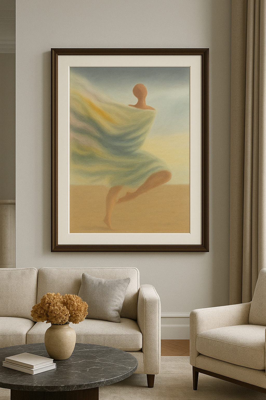 Whispers in Motion – Ethereal Dancer in Pastel Haze