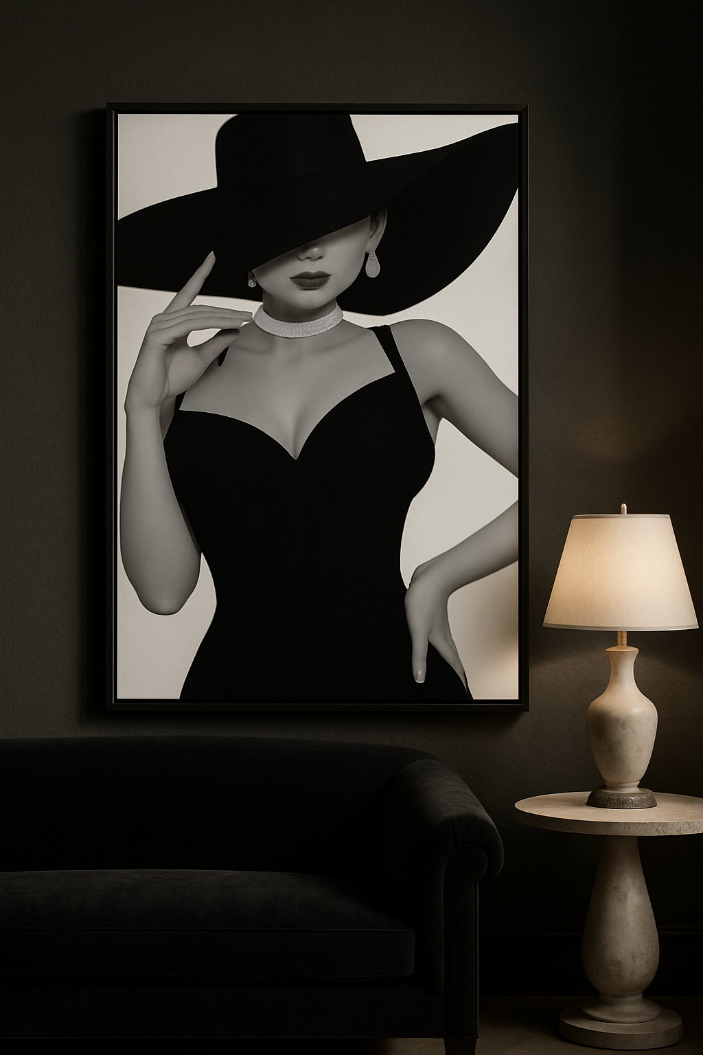 Veiled Allure — Noir Elegance in Black & White