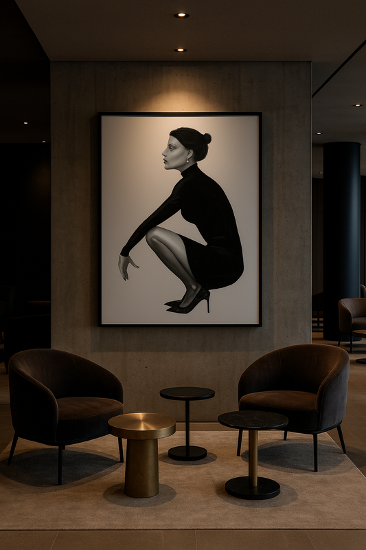 Poise in Silence — Sculptural Noir Study