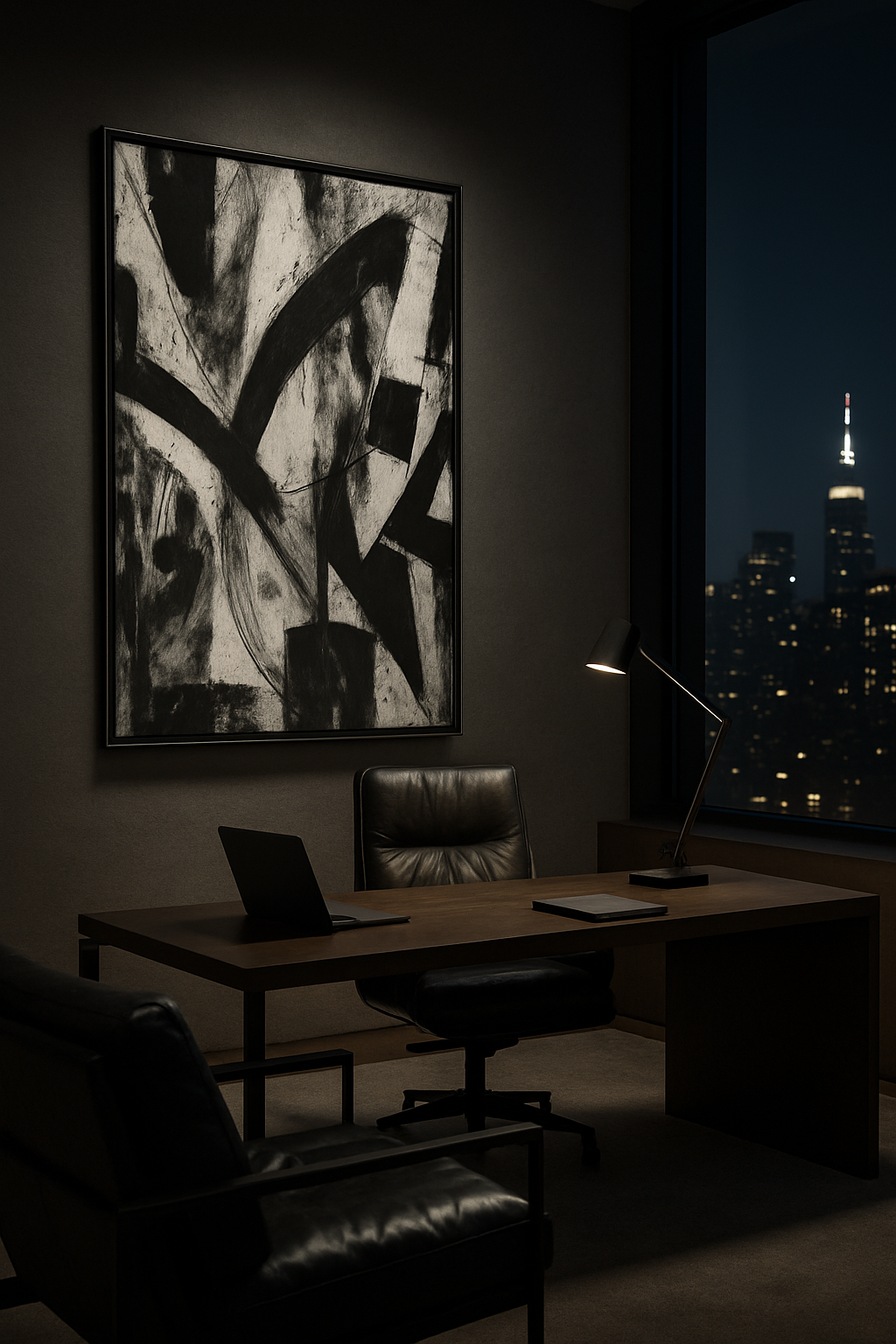 Obsidian Pulse — Monochrome Power Abstract