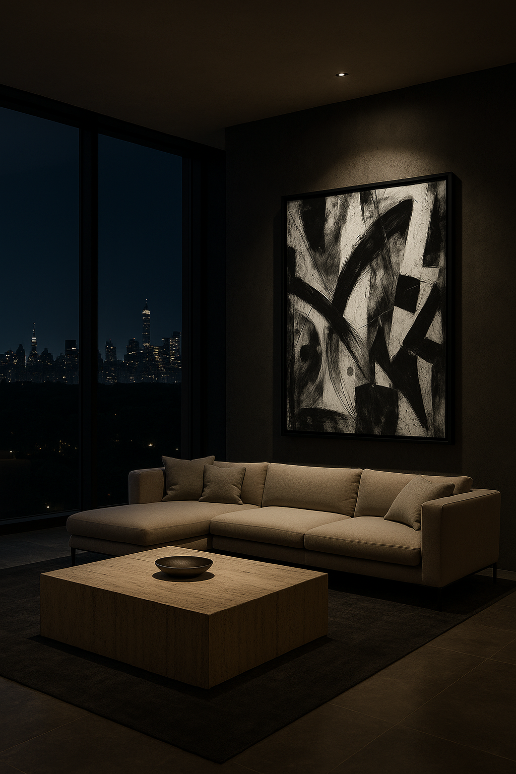 Obsidian Pulse — Monochrome Power Abstract