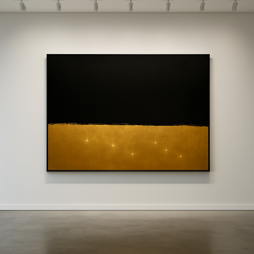 Golden Nightfall — Luxury Black & Gold Abstract Art Print | Kasian Art Studio