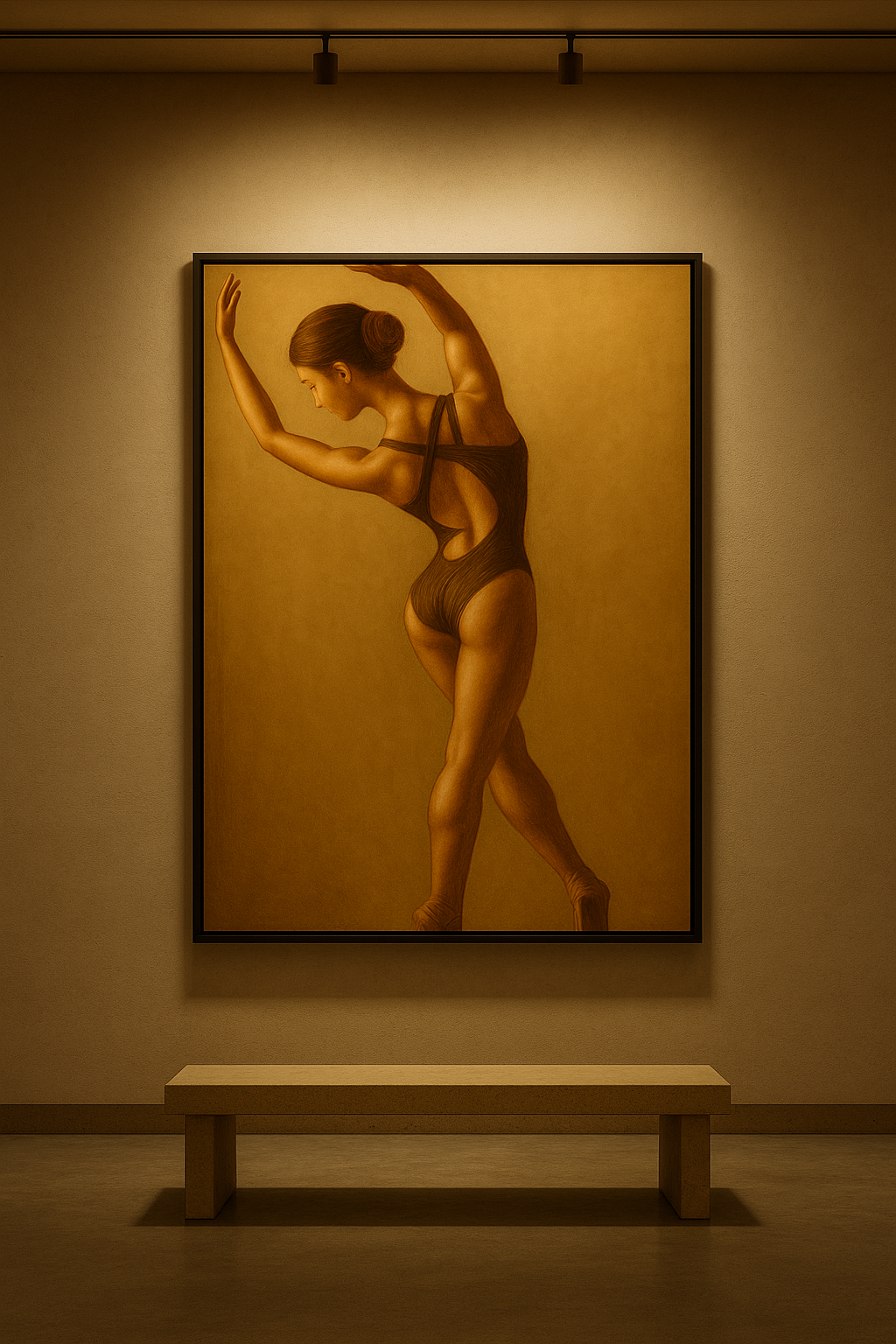 Aurelia in Suspension — Sculptural Figure in Gold