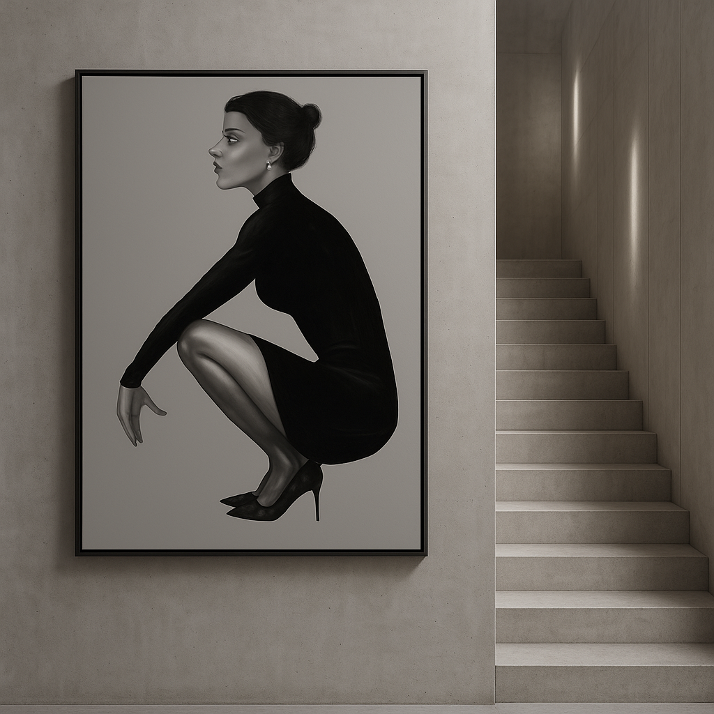 Poise in Silence — Sculptural Noir Study