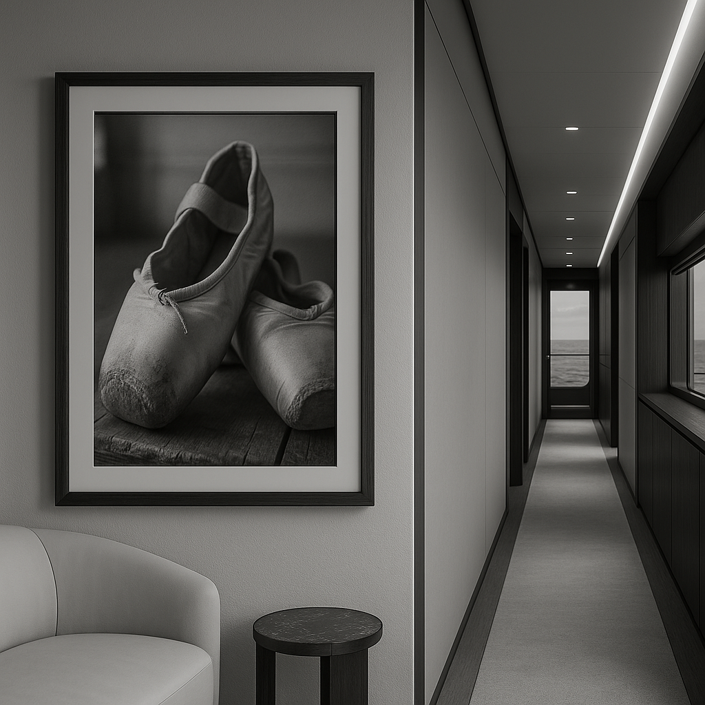 Endure — Worn Ballet Slippers in Monochrome Stillness