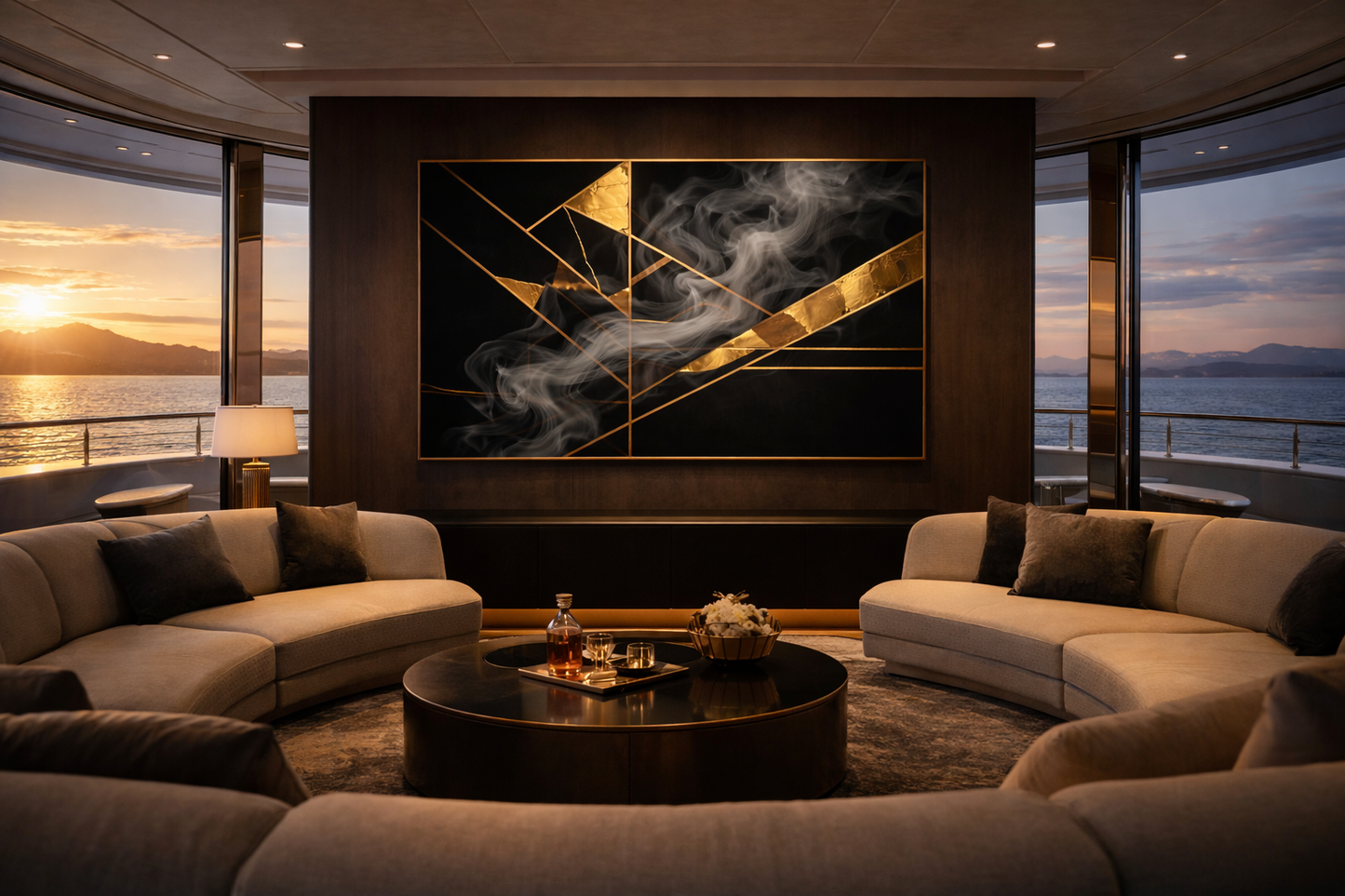 Obsidian Ascension — Limited Edition Gold & Smoke Abstract