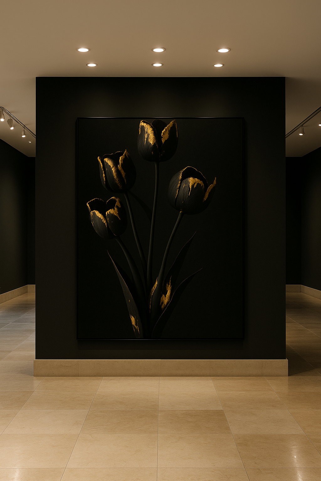 Gilded Stillness — Limited Edition Noir Botanical Masterwork