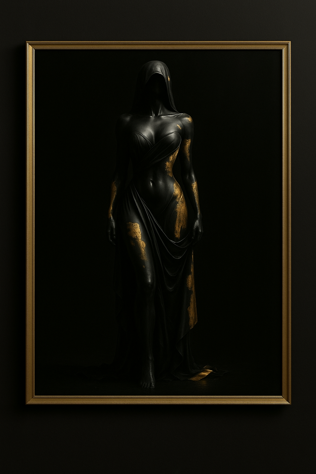 “Gilded Veil” — Limited Edition Black & Gold Fine Art