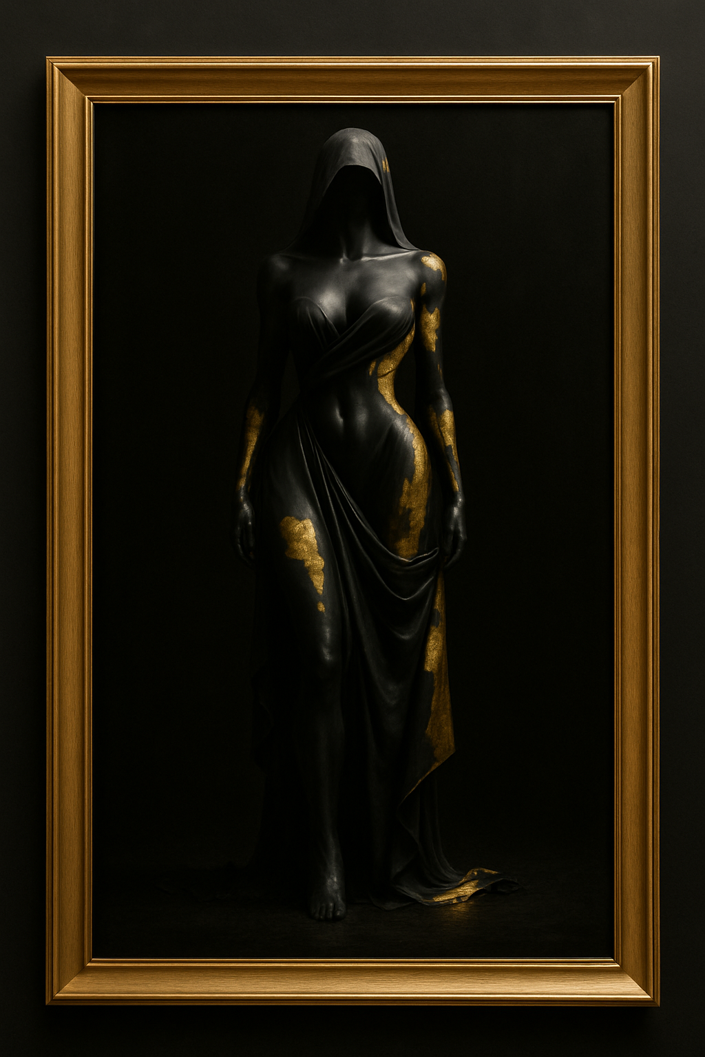 “Gilded Veil” — Limited Edition Black & Gold Fine Art