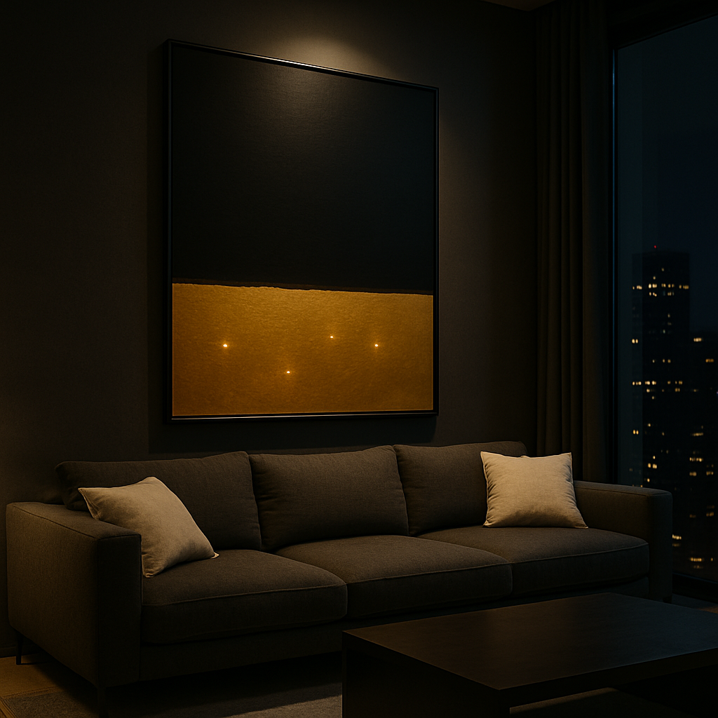 Golden Nightfall — Luxury Black & Gold Abstract Art Print | Kasian Art Studio