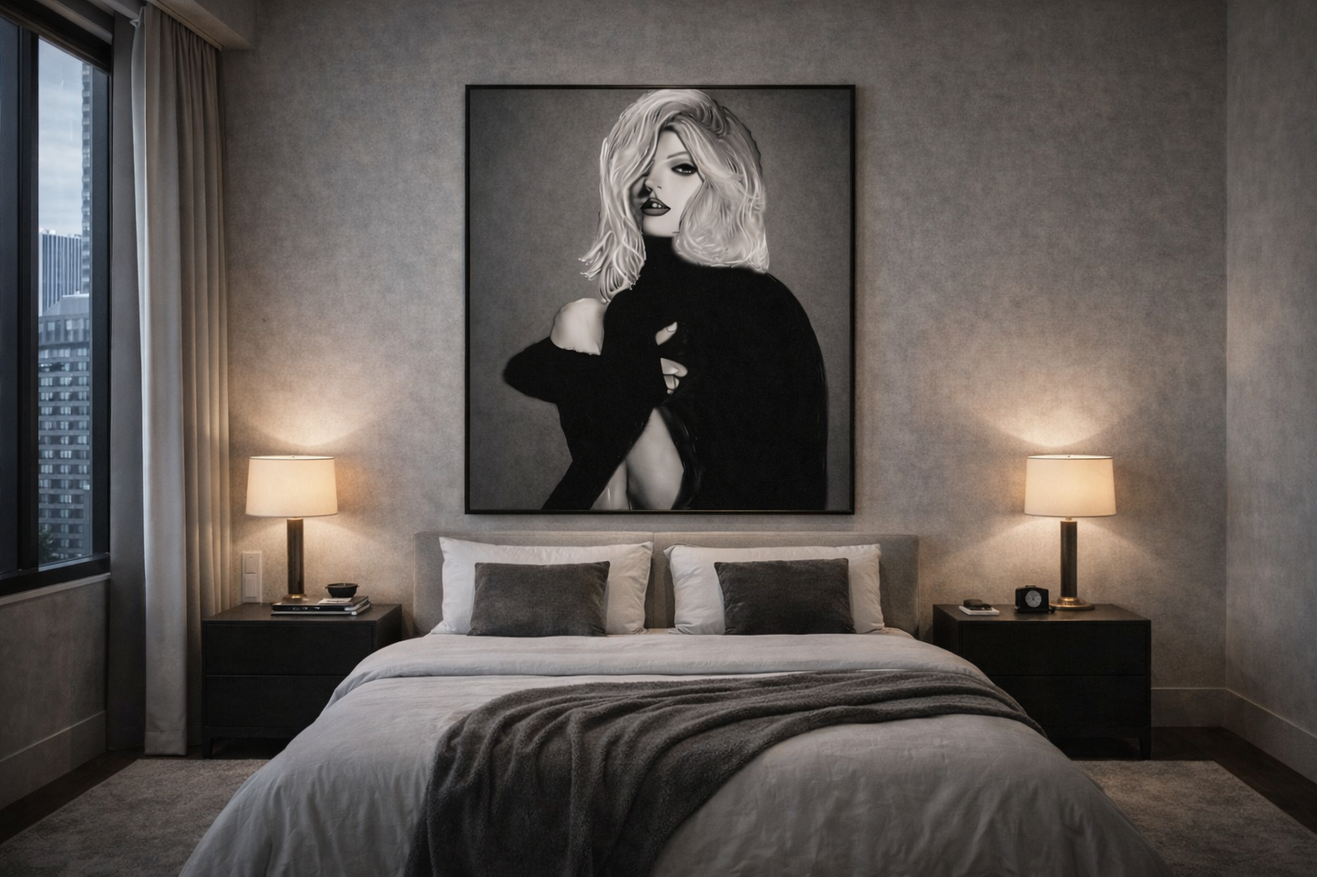 Blue Hour Muse — Limited Edition Monochrome Portrait