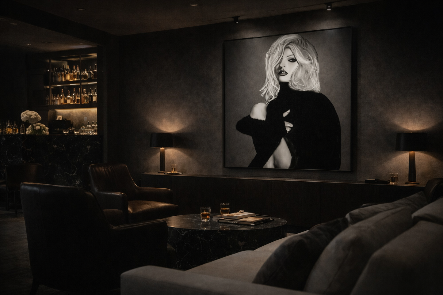 Blue Hour Muse — Limited Edition Monochrome Portrait