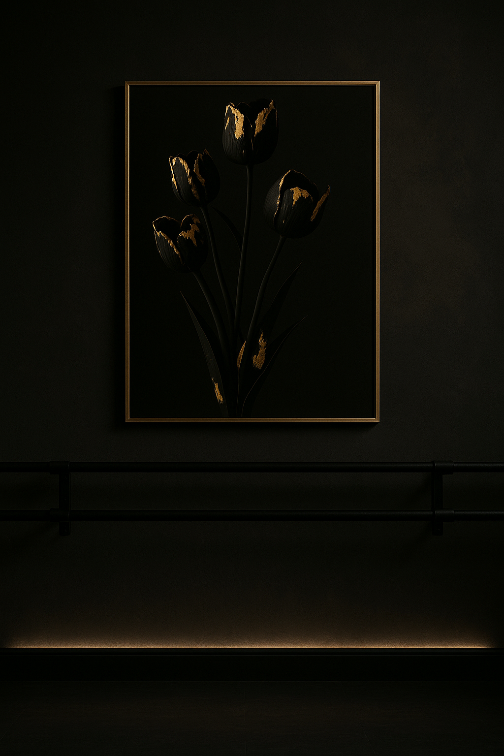 Gilded Stillness — Noir Botanical No. I