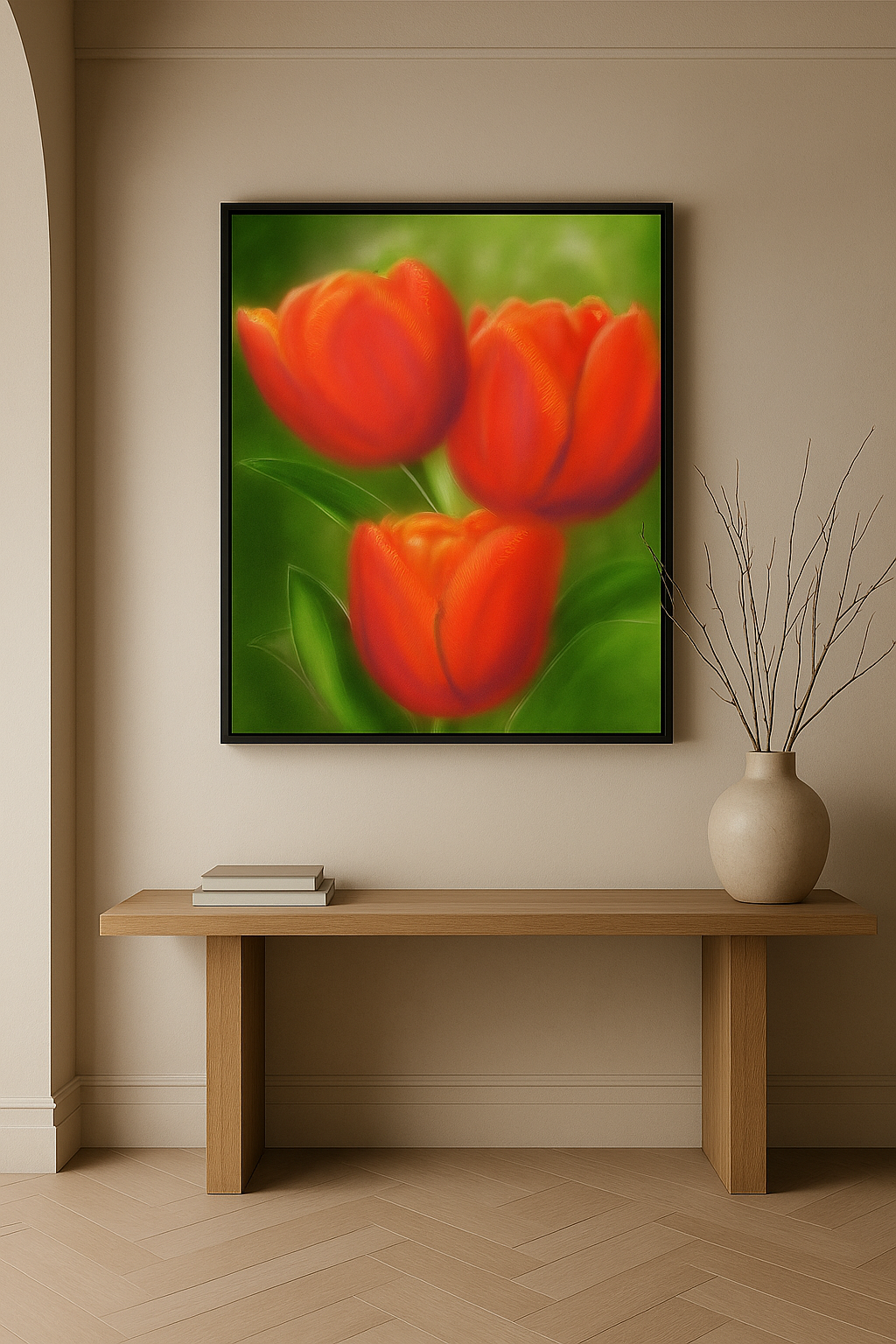 Scarlet Whisper — Limited Edition Impressionist Floral Fine Art