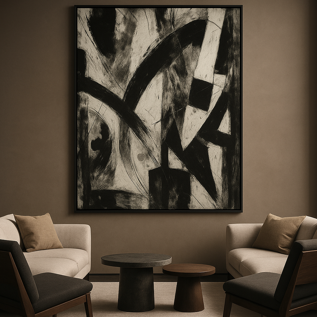 Obsidian Pulse — Monochrome Power Abstract