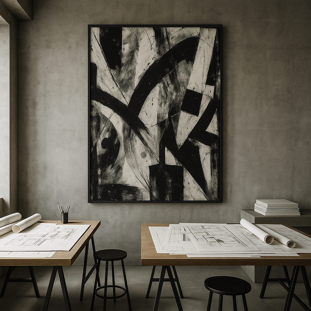 Obsidian Pulse — Monochrome Power Abstract