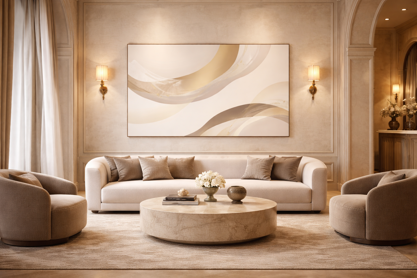 Gilded Current  — Limited Edition Abstract Canvas