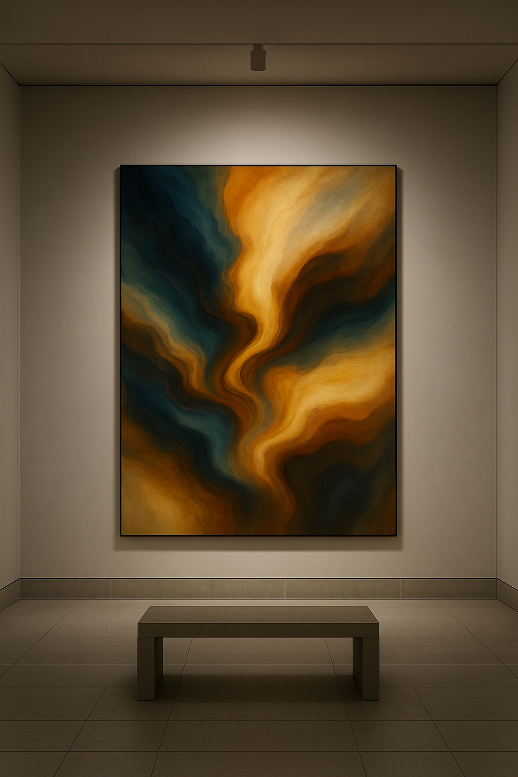 Golden Current — Executive Abstract in Ember & Night