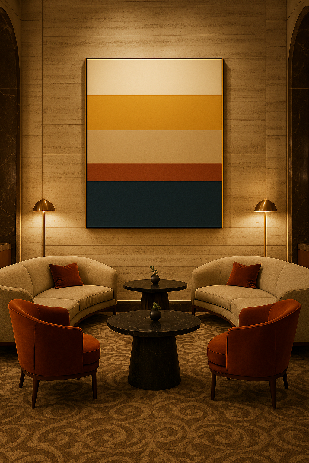 Golden Foundations — Limited Edition Modern Luxe Abstract