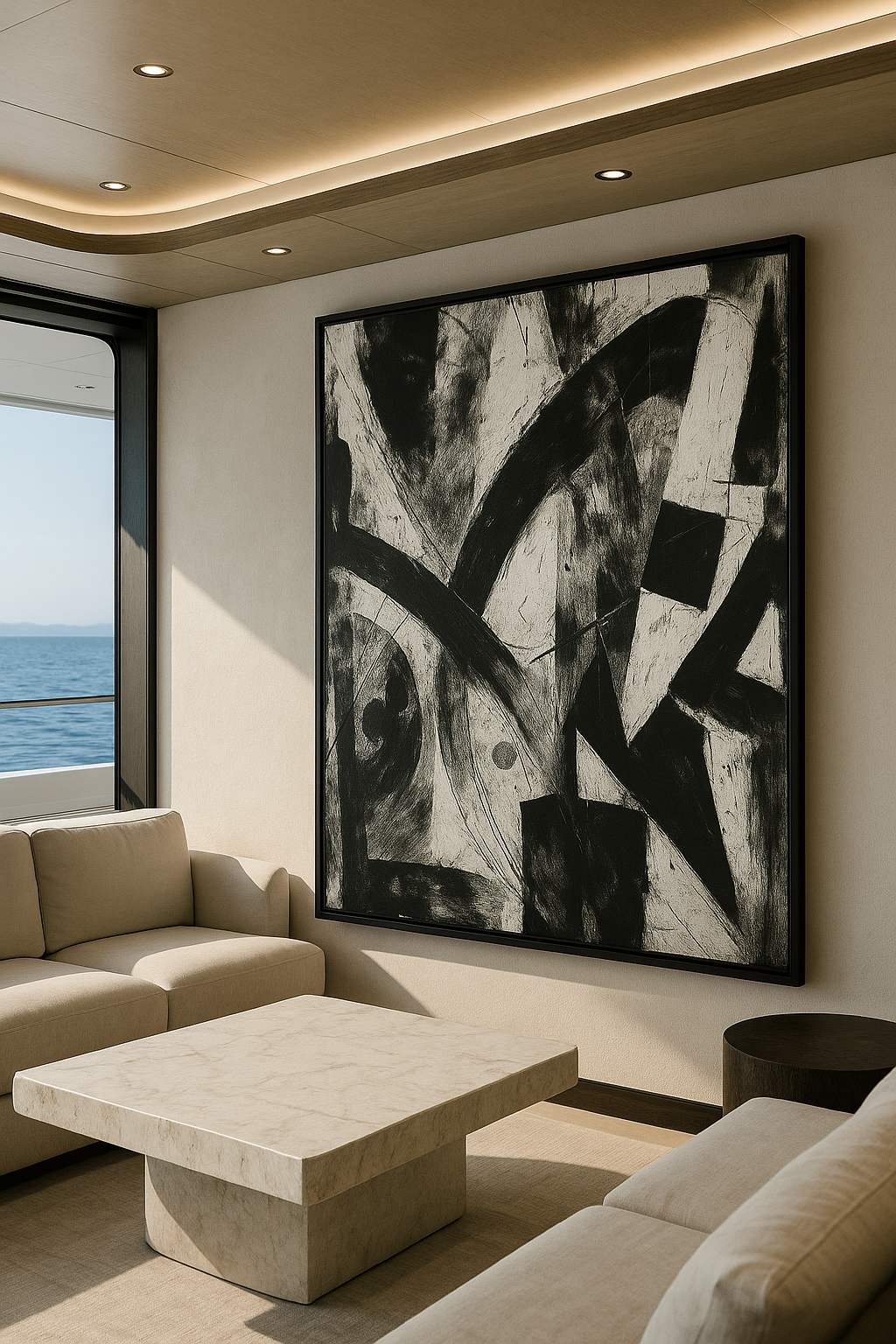 Obsidian Pulse — Monochrome Power Abstract