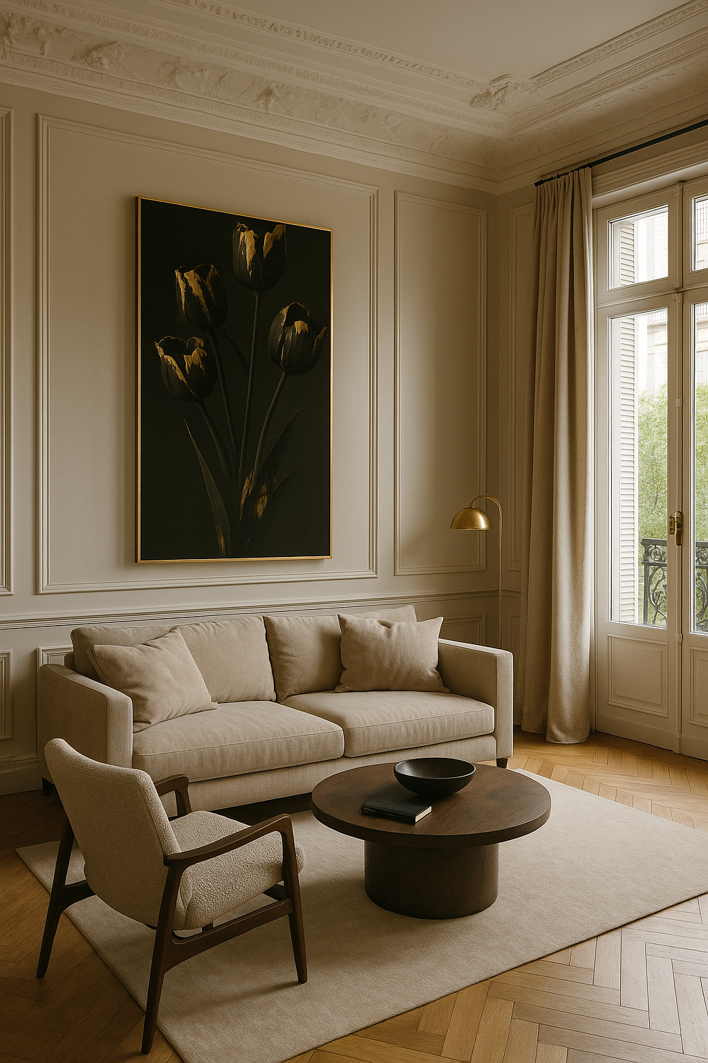 Gilded Stillness — Limited Edition Noir Botanical Masterwork