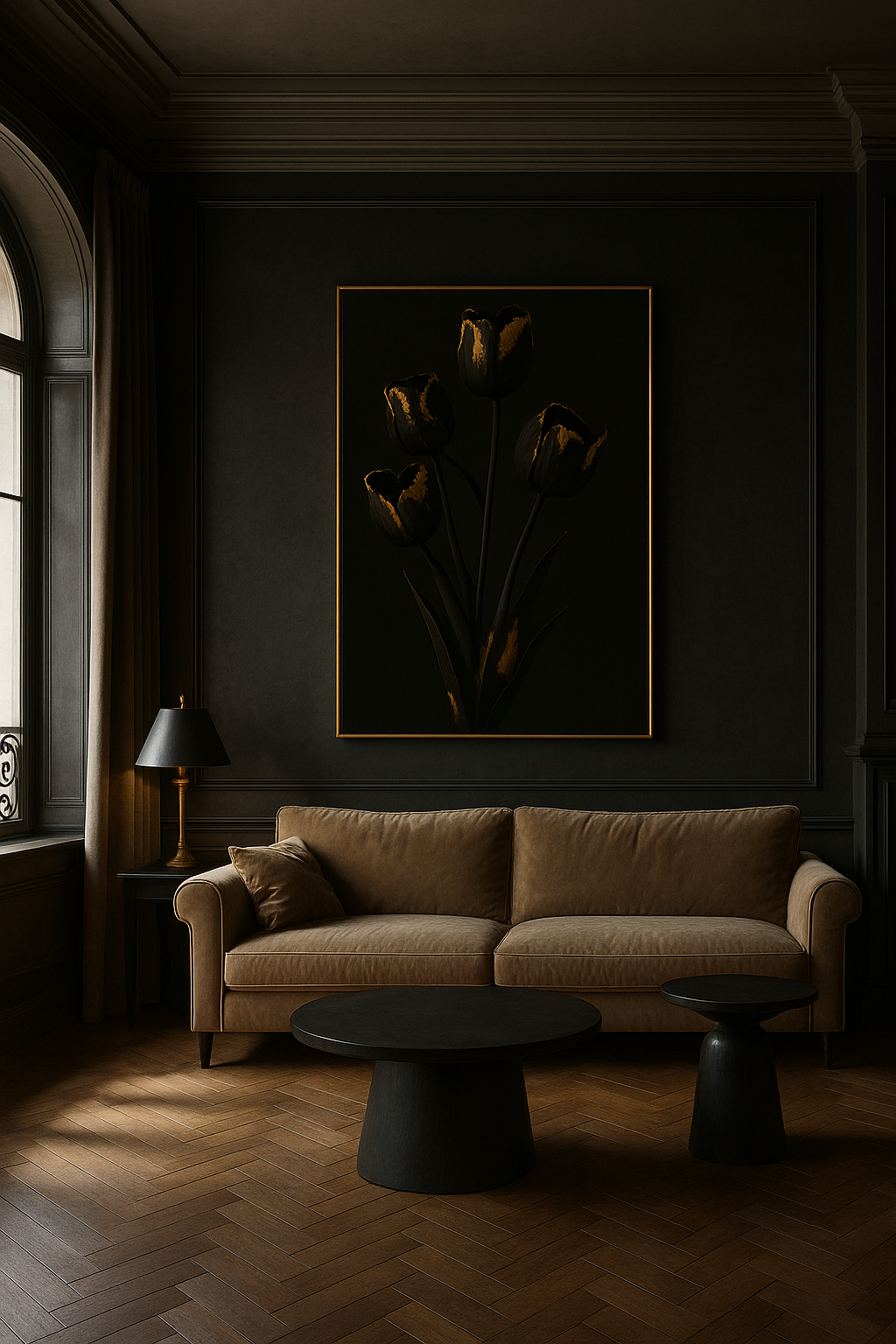 Gilded Stillness — Noir Botanical No. I