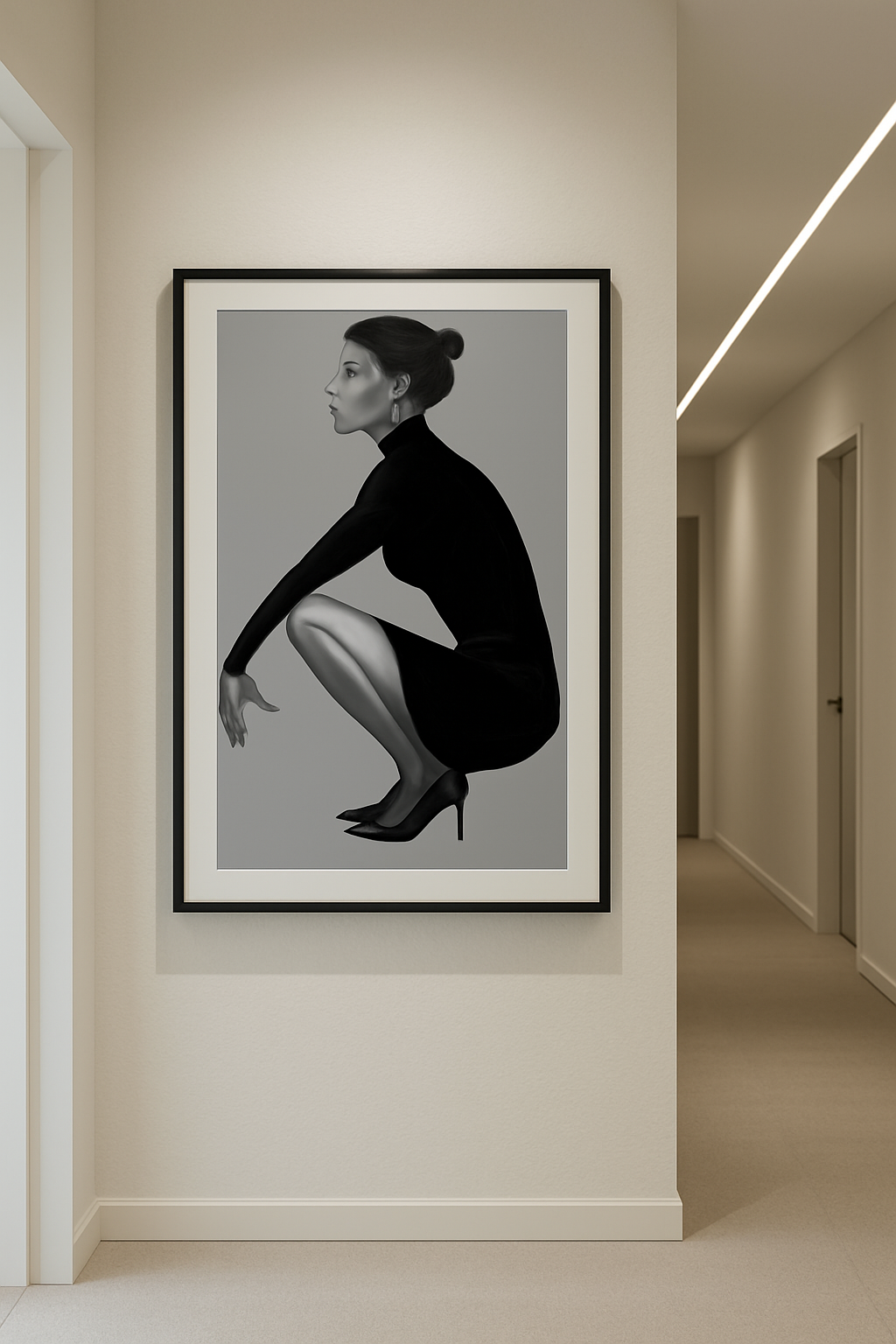 Poise in Silence — Sculptural Noir Study